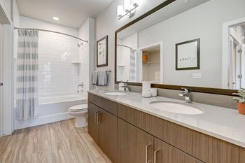 Dual sinks in bathroom*